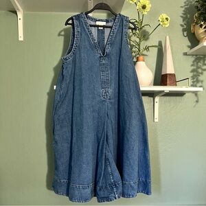 DENIM A-LINE MINI DRESS